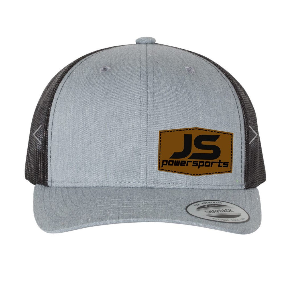 JS Powersports Leather Patch Mesh Trucker Snapback hat